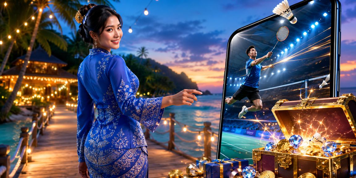 Pengguna Malaysia dari Sabah mengakses platform kasino dalam talian 2828 melalui telefon pintar dengan pakaian tradisional